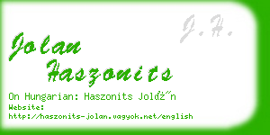 jolan haszonits business card